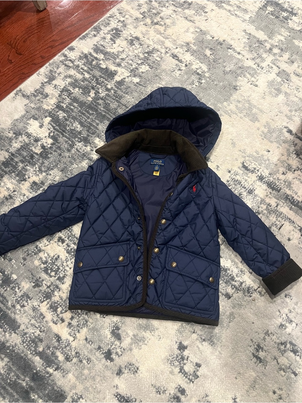 Polo by Ralph Lauren Navy Quilted Hooded Puffer Jacket
